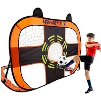 Torribaly Spara Utrymme, Böjbart Fotbollsmålnät för Inomhus-/Utomhusträning, Snabb Montering, Träningsfotbollsmålset, Orange.