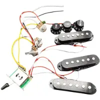 ISTOVO Single Coil Gitarrpickupset med 250K Kabelhärva för ST Elgitarr Svart