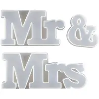 Semoic MR & MRS Epoxihartsform Ordskyltgjutformar för BröLlopsfest Hemdekorationer Bordsdekor Konst GöR-Det-SjäLv Hantverk