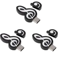 Torribaly 3X USB 2.0 Stick Cute Cartoon Memory Stick Music Notes Symbol USB 2.0 Memory External USB Flash Drive Memory Stick 16GB