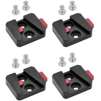 Typecat 4X 1/4 Universal V-Monterad Batteri Quick Release Plate Adapter Tillbehör BäRbar Enkel Bas för Alla Ptz och Kamera Svart