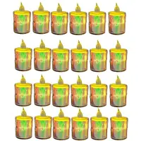 Semoic Flamlösa Värmeljus 24 St Kristall LED-Värmeljus Batteridrivna Konstljus, Värmeljus för Bröllop, Dejting, Middag B