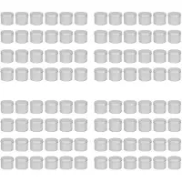 ISTOVO 96-Pack Runda Metallburkar Låda Ljusburk Svart Aluminiumburk Förvaring Tom Kruka Vanliga Burkar Kräm Kosmetikabehållare