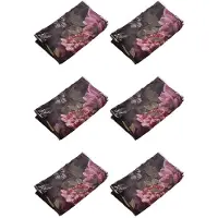 Exogio 6X Glasdörr Dekorativ Gardin Sovrum Pion Voile Gardin Tyll med Spets Ham Hängen Franska Fönster Draper Skin, Lila