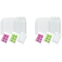 Torribaly 60 Packs Wax Melt Clamshells Formar, Wax Melt Clamshells Wax Melt Love Heart Tray-BehåLlare för Wickless Wax Smeltljus