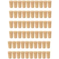 Typecat 60Pcs/Lot Natural Wood Corks Wine Stopper Wood Bottle Stopper Cone Type Wine Bottle Corks Plug Sealing Cap Beer Corks