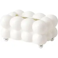 Semoic Bubblformad Tissue Box Hållare Vardagsrum Tissue Fodral Lock Toalettpappers Dispenser Fodral Kök Servetthållare Box Vit