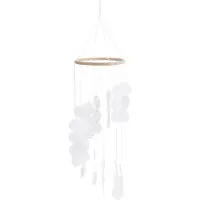 Semoic Natural Shell Wind Chimes Drömfångare Hantverk Utomhus Trädgårdsdekoration Sovrum Vardagsrum Hänghänge Vit