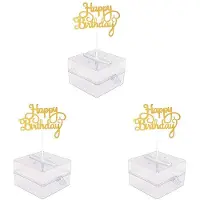 ISTOVO 3X Cake Money Box Set, Money Pulling Cake Making Mold, Cake ATM Penningbox med Guldglitter Grattis på Födelsedagen Cake Topper