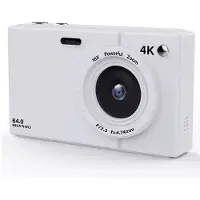 Typecat 4K CCD Digitalkamera 64MP 16X Digital Zoom med 2,8-Tums Skärm Wifi Digital Videokamera med 32 GB Kort Vit
