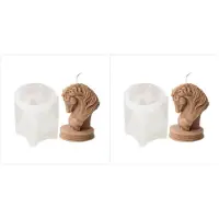 Typecat 2X Hästhuvudstaty Ljus Silikonform Byst Ridning Skulptur Konstfigur Djur Poney Ljusform