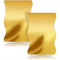 Semoic 10st Guld Bordsnummer med Stativ Hållare Wave Elegant Bröllopsakryl Bordsnummer Stora Moderna Bordsnummerskyltar