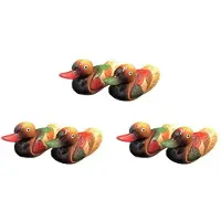 Torribaly Trä Mandarin Anka Modell Dekor 6 St Handgjord BröLlopspresent Sängprydnad Kreativ Mandarin Duck Figurine