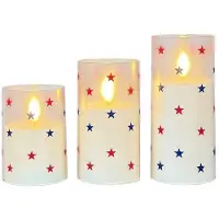 Semoic 1 Set/3 St Dekorativa Flamlösa Ljus med Fjärrkontroll för 4 Juli, Set Om 3, Elektroniskt Ljus