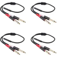 Torribaly 4st 3,5 mm Till Dual 6,5 mm Adapter 3,5 mm Audio Aux-Kabel Dubbel 6,35 1/4 Tum Mono Till Stereo 1/8 Tum 3,5 mm Aux-Sladd