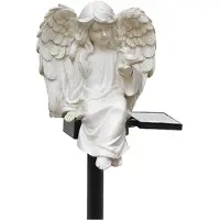 Semoic Angel Solar Stake Ängel Trädgårdsdekor Solar Light Utomhus Vattentät Landskapslampa Hem Gräsmatta Dekoration