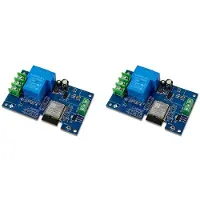 Torribaly 2X 1-Kanals WIFI-Relämodul 30A ESP32-WROOM-32E Utvecklingskortmodul för Hem Trådlös Kontroll DC7-28/5V