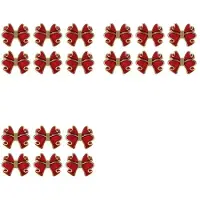 Typecat 18 Delar Röda Bowknot Servettringar, Butterfly Knot Servettringhållare Handgjorda Metallservettspännen Elegant Bordsdekor