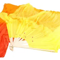 Semoic Vacker Siden TrefäRgad Gradient Flame Dance Fan HandfäLlbar BambufläKt DekorationsfläKt för Damer Hemhantverk för Kvinnor
