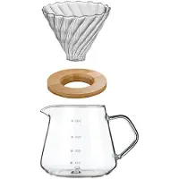 Torribaly Kaffefilterkopp med Träställ 600 Ml Kaffemaskin Handbryggt Kaffekannaset Kaffebryggartillbehör