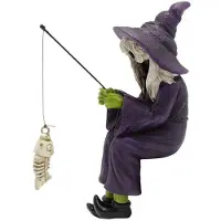 Typecat Fiske Häxa Harts Hantverk Prydnader Halloween Dekorationer Akvarium Blomkrukor Dekoration