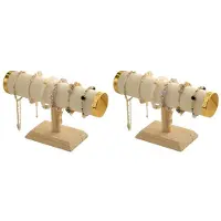 Torribaly 2X Nytt T-Band Smyckeskedja Hårband Klocka Halsband Armband Displayställ Rack Hållare Mode Kvinna Färger Guld Storlek Stil