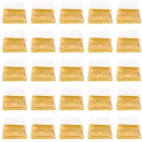 Torribaly 100 St Plast Cake Box Square Mooncake Dome Cake Boxes Golden Christmas Festival Bröllopsfödelsedag Packbox