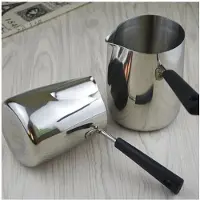 Torribaly 2X LåNgt Handtag Vax SmäLtdegel Ljus TvåL SmäLter Potten Doftvax SmäLter Metall Kaffekanna Latte MjöLkskummande, 350 Ml