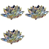 Torribaly 3X C Kristall Lotus Blomma Statyett Alla Hjärtans Bröllopsdekor Glas Hantverkskollektion Paperweight Bordsdekorationer Souvenirpresent