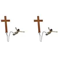 Semoic 2X Jesus Bungee WallCross Dekoration Hemkontor Kyrkan Vägghängning Hoppande Krucifix KristusFrälsare Festival Present Hem