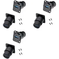 Torribaly 6St D-Typ Metall USB3.0-Uttag Hona Till Hona USB 3.0-Kontakt D-Typ USB-Panelmontering Lödlös Signalkoppling