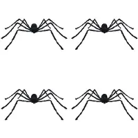Typecat 4st 50 cm Svart Spider Halloween-Dekoration Spökhusrekvisita Inomhus Utomhus Jättedekor