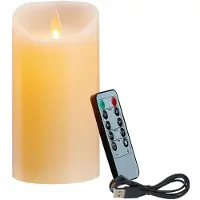 Semoic LED-Ljus, Flimrande FlamlöSa Ljus, Laddningsbart Ljus, äKta Vaxljus med FjäRrkontroll, 10 Cm A