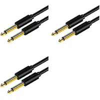 ISTOVO 3st 6,5 mm Jack Audiokabel PVC 6,35 Jack Hane Till Hane Aux-Kabel för Gitarrmixerförstärkare Bas 6,35 mm, 1,5 Meter