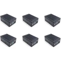 Torribaly 6X for Raspberry Pi 4 Case Shell Box Enclosure Installable Cool Fan Aluminum HeatSink Enclosure for Raspberry Pi 4B
