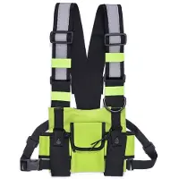 Semoic Walkie Talkie Dubbel Bröstväska Radio Reflekterande Bröstsele Hållare Väska Väst Rig Walkie Talkies Front Pack Påse Fodral B