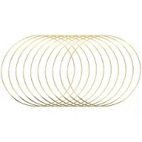 Semoic 10 Pcs 30 cm Large Metal Garland Garland Tassel Gold Ring DIY Wedding Wreath Decoration, Dream and Wall Hanging Crafts