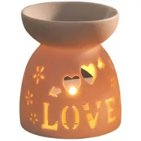 Semoic 3X Keramisk Spridare Ljusbrännare Keramisk Brinnande Eteriska Oljor Diffusorer Aromatisk Lampa -Kärlek