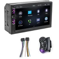 Kepptory 2Din 7-Tums Navigationsskärm MP5-Spelare Trådlös Carplay för Android Auto Bilradio FM AUX Stereoljud