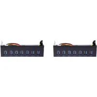 Torribaly 2X 7-Portars USB 3.0 Hub 5 Gbs 5,25 Tum CD-ROM Drive Bay CD ROM Frontpanel för Datorfodral+USB 3.0 19-Stifts Header Till Typ-A Hankabel Dual Chip
