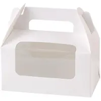 Tlily Vit Fönsterkakalåda, Transparent PET, Används för Tårtrullar, Bakning och Snacks, Bärbar Förpackning.