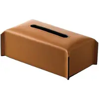 Semoic Mjukpapperslåda Servettfodral i Syntetiskt Läder Vardagsrumspappershållare Desktop Hem Bordsskiva Dekoration Brun