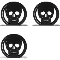 Torribaly 3X Cocktail Servetthållare Halloween Skull Design Svart Vävnadshållare Järnpapper Servetthållare Organizer