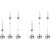 Torribaly 6X Silverljusstake, Metallljusstake Romantisk Konstbordsdekoration för Hemmamiddagar, Bröllopsfotograferingsrekvisita