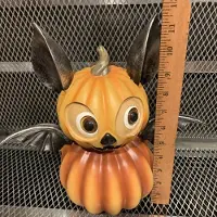 Semoic Halloween Skrämmande Fladdermus Pumpa Ornament Pumpaformad Heminredning Harts Söt Fladdermus Dekoration A