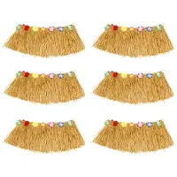 Torribaly 6X Bordskjol Hawaiian Luau Flower Grass TräDgåRd BröLlopsfest Stranddekor Kaki