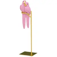 Semoic Papegojaskulptur Harts Papegojastaty Fågel Djurdekoration Modern Entré Skrivbord Vardagsrumsdekoration Rosa