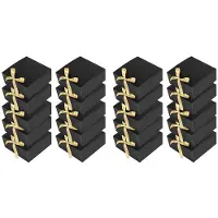 Torribaly 20Pack Svarta Presentförpackningar med Lock, 8X8X4 Tum Groomsmen Proposal Box, Lyxig Svart Presentförpackning med Band för Bröllopsförpackning
