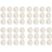 ISTOVO Servettring 48-Delad Set, Vit Pearl BröLlopsservettspäNne Bordsdekoration