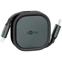Goobay utdragbar USB-C-kabel - 1m, 15W - Svart